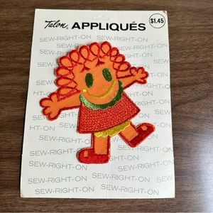 1970's Orange Hug Me Sew - Right - On Patch - From Talon Appliques Never Used
